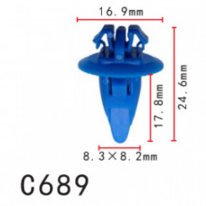 Кліпси C0689 молдингу/крило TOYOTA, LEXUS, SUZUKI, (9090467036, 90904-67036, 15804) ( уп. 100 шт.)