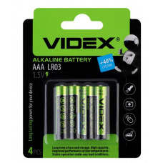Батарейка ААА/LR3 VIDEX 4шт/blister