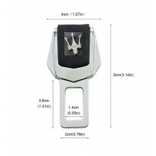 Заглушка ременя безпеки метал "Maserati" (1шт) цинк.сплав + шкіра (тип №2)