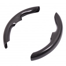 Накладка чохол на кермо універсальна L38см Аквапринт карбон 3D ABS пластик Sport Чорний