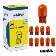 Лампа 12V (бесцок.1-контак.бурштин) W21W "Narva" (17629) Amber (10шт/уп)