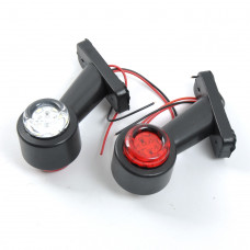 Габарит "ріжки" косий 8см 12/24v червоний+білий 6+6LED "YASA"Mini (2шт)