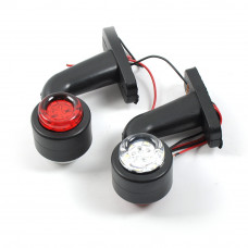 Габарит "ріжки" кривий 8см 12/24v червоний+білий 6+6LED "YASA"Mini (2шт)