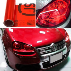 Плівка антигравійна для фар автомобіля Червона (бухта 16м*30см) ПВХ-160микрон