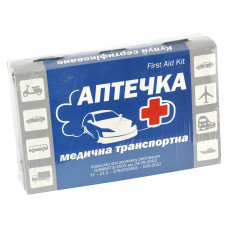 Аптечка -Транспорна - Сертиф.Бокс Чорний "First AID Kit"/Сертифікат /Довідка/Рекомендація (20шт/ящ)
