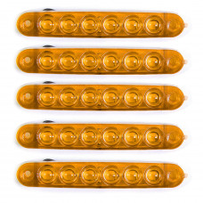 Габарит - помаранчевий - 100х10мм - 12/24V Led 6 діодів Лінза - "MPT-23" - K-050 (5шт)