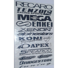 Наліпка-декаль "Газета" велика чорна 48х20см "RECARO" (1шт)