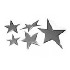 Наліпка силіконова "Набір зірок" хром (5шт.)