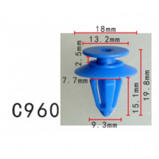 Кліпси C0960 обшивка дверей,молдинг Audi VW 7L5853994 Renault 7701053516 7701057715( уп. 100 шт)