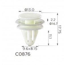 Кліпси C0876 обшивка дверей, молдинг ACURA, HONDA,NISSAN,INFINITI,TOYOTA, LEXUS, MITSUBISHI (уп.100