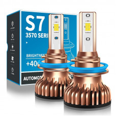 Лампа LED_H11(H8/H9/H16) радіатор+кулер 55w/9600lm S7-Mini 3570 Chip 6000K +400% IP67 DC12-24V 12міс