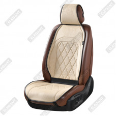 Накидки сидінь з вентиляцією алькантара "Elegant" PARMA Бежевий Передній (700 704) (10шт./ящ.)