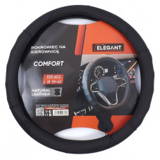 Чохол на кермо шкіра "L" (39-40см) чорний Elegant 105602 масаж гладка Акція!!!