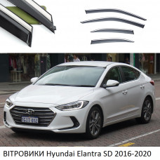 Дефлектори вікон Hyundai Elantra SD 2016-2020 П/К "FLY""нерж.сталь 3D"BHYET1623-W/S(50-51)
