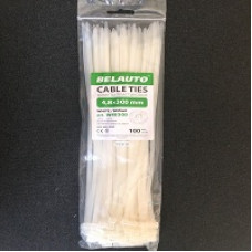 Хомут пласт.білий 400*4,8 "Білавто" (100 ШТ)