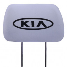 Чохол підголівників KIA білий-чорний логотип