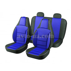 Чохли "PILOT" 2107 шкір. зам + тканина синя