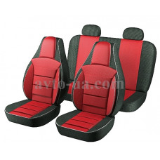 Чохли "PILOT" 2108-99/2115 шкір.зам + тканина червона