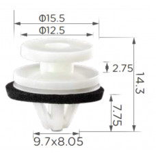 Кліпси C1195 обшивки двери BMW Mercedes 82Z6102005 07130702516 ( уп. 100 шт)