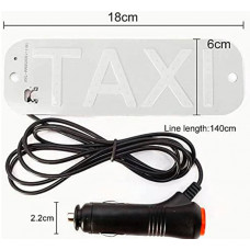 Табличка - LED "TAXI" White SMD + з прикурювачем/проводом 1.5м/присоски