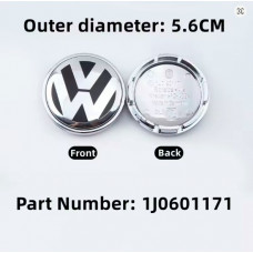 Ковпачки на титани "VW" (56/52мм) хром (1J0601171)