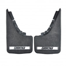 Бризковики малі "Fiat" Серебренн. напис, м'яка структурна гума "Mud-Flaps" (2шт)