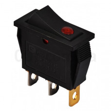 Клавіша №134 червоне вічко вузька довга 2полож. On Off 12V
