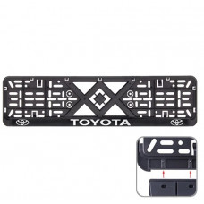 Рамка номера TOYOTA "защіпка" 3D напис Хромований (Поліпроп./гнучкий морозостійкий)