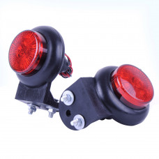 Габарит "ріжки" прямий 8см 12/24v Червоний 4 LED + 2болта односторонній Л-102(2 шт)