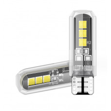 Світлодіод 12V Т10 Білий SMD 6-3030 Скло 2W №152