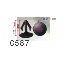 Кліпси C0587 кріплення обшивки Honda Acura Hyundai Nissan Renault 91520-SM4-C01 (уп.100шт)