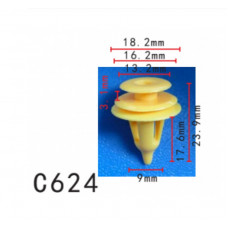 Кліпси C0624 обшивка дверей,молдингToyotaLexus67771-30090 67771-17030 67771-28030GM95008221 ( уп.100
