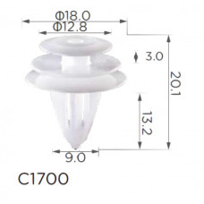Кліпси C1700 обшивка дверей INFINITI, TOYOTA, HONDA, SUZUKI,RENAULT (0155309791, 01553-09791)(уп.100