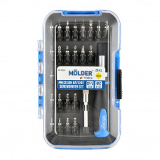 Викрутка для точних робіт реверсивна з комплектом насадок 26в1 (+/-/T/H/PZ) "Molder" (МТ32328)
