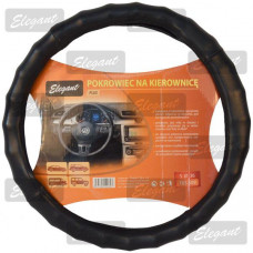 Чохол на кермо "L" (39-40см) чорний Elegant 105511 під пальці масаж