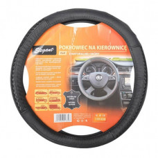 Чохол на кермо шкіра "L" (39-40см) чорний Elegant 105607 масаж + вставка кіска