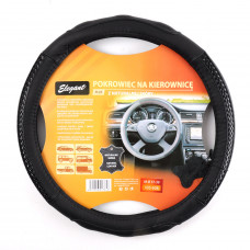 Чохол на кермо шкіра "М" (37-38см) чорний Elegant 105606 масаж, кіска