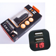 АЗП + Вольтметр 12/24V 2USB (2.1А+1А) "HZ" HC1