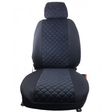 Чохли ''A'' "LUXE MAX" Чорні - Середина Жаккард ромби чорна нитка (08-15/ціл.спинка/2 підг)