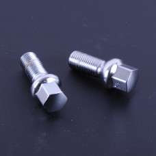 Болт колісний 14х1,5х28 хром сфера з виступом ключ 17 (10 шт) (пакет) F 327