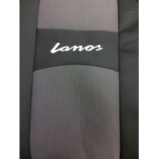 Чохли мод.Daewoo Lanos 96- (зад. горби) чорно-сірі "Автосвіт" (роздільна спинка)