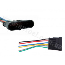 Роз'єм з проводом 6 контактів "євро" тато пластмас. пиловологозахищений 90829