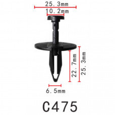 Фіксатор C0475 натискний/розпірний FORD, GM (N802781S,14093088, W704340S300,N802781-S,11801)(уп.100