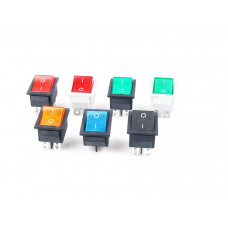 Клавіша №140 зелена велика квардрат.зігнута On Off 12V