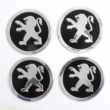 Наклейка на ковпаки PEUGEOT (60мм) чорна (4шт)