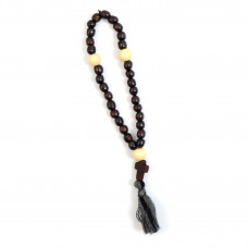 Чотки на 33 намистини дерев'яні з хрестиком (розм.12см довжин.чоток,/D 0.5см)