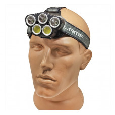 Ліхтарик налобний X-Balong BL-SL85-3+2, 6 режимів, XPE+COB, Акумулятор, біле світло/червоне світло