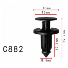 Кліпси C0882 розпірні TOYOTA, LEXUS (7586730120, 75867-30120, 11401) (уп.100шт)