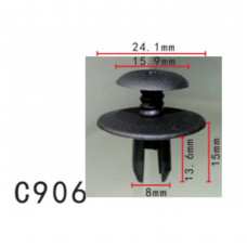 Кліпси C0906 розпірні VW, AUDI (1H0867199A, 1H0867199AU71, 51481915964, 50438, 11230) (уп.100шт)