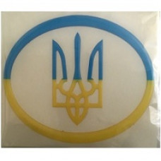 Наліпка силіконова "Герб" контур в овалі синьо-жовта (12x8)